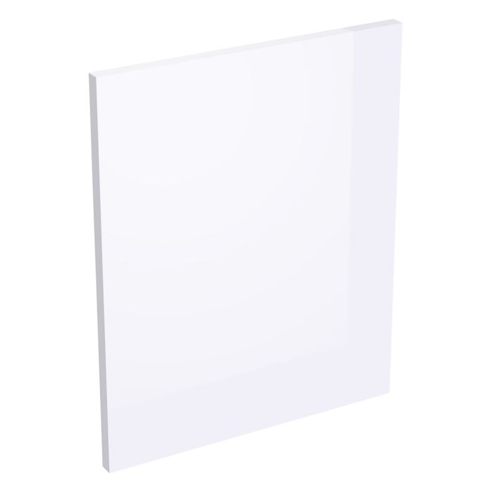 Coté de remplacement meuble haut cuisine sur hotte BLANC BRILLANT - H. 43.2 cm