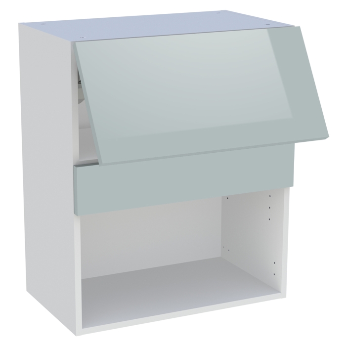 Meuble haut cuisine 1 porte relevante H. 72 cm x L. 60 cm - Gris cendre brillant