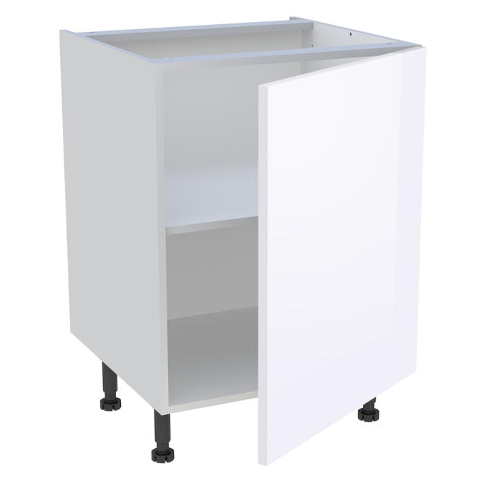 Meuble bas cuisine 1 porte H. 87 cm x L. 60 cm - Blanc brillant