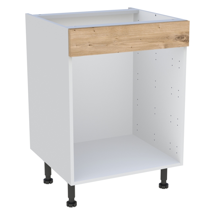 Meuble bas cuisine  H. 87 cm x L. 60 cm - Chêne naturel sans poignée