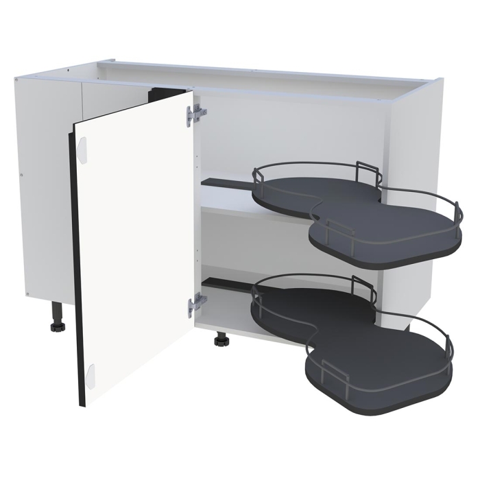 Meuble bas cuisine 1 porte H. 87 cm x L. 120 cm - BSA120G - Noir mat sans poignée