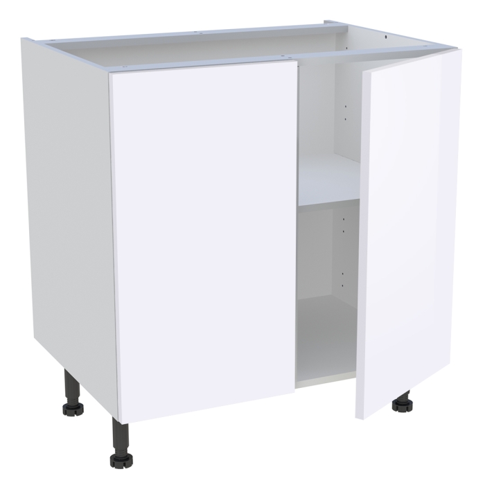 Meuble bas cuisine 2 portes H. 87 cm x L. 80 cm - Blanc brillant