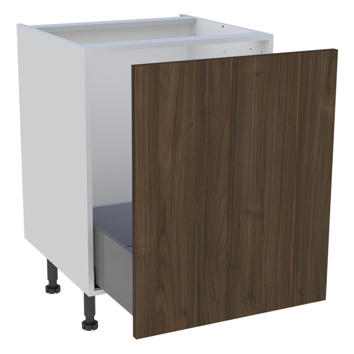 Meuble bas cuisine 1 coulissant H. 87 cm x L. 60 cm - Noyer foncé