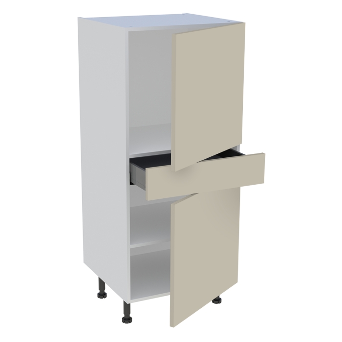 Demi colonne cuisine 1 tiroir, 2 portes H. 129,6 cm x L. 60 cm - Beige mat