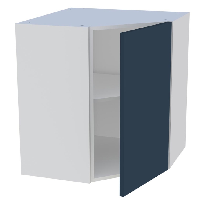 Meuble haut d'angle cuisine 1 porte H. 72 cm x L. 65 cm - Bleu nuit mat