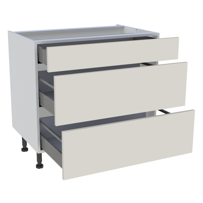 Meuble bas cuisine 1 tiroir, 2 casseroliers H. 87 cm x L. 90 cm - Lin mat