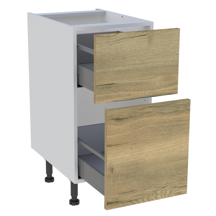 Meuble bas cuisine 2 casseroliers H. 87 cm x L. 40 cm - Chêne structuré