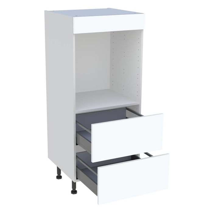 Demi colonne cuisine 2 casseroliers H. 129,6 cm x L. 60 cm - Blanc mat
