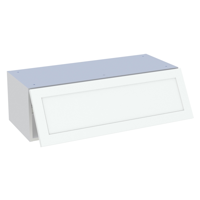 Meuble haut cuisine 1 porte relevante H. 28,8 cm x L. 90 cm - Blanc cadre