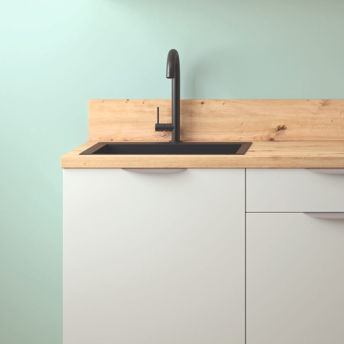 Cuisine complète Blanc mat 180
  cm avec meuble four - Avec Plan de travail