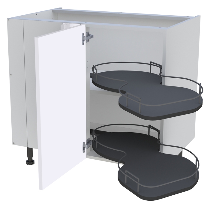 Meuble bas cuisine 1 porte H. 87 cm x L. 90 cm - BSA110G - Blanc brillant