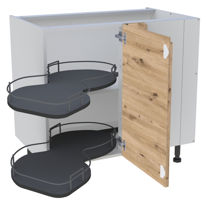 Meuble bas cuisine 1 porte H. 87 cm x L. 90 cm - BSA110D - Chêne naturel sans poignée