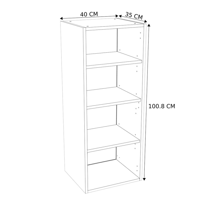 Caisson Meuble haut cuisine Blanc H. 100,8 cm x L. 40 cm x P. 35 cm