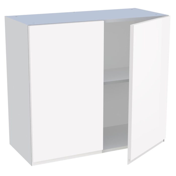 Meuble haut cuisine 2 portes H. 72 cm x L. 80 cm - Blanc brillant sans poignée