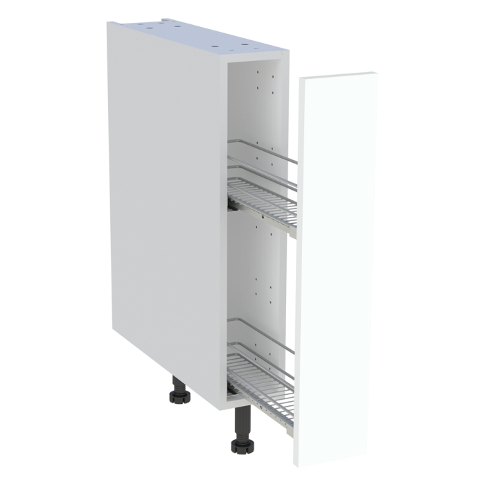 Meuble bas cuisine 1 coffre H. 87 cm x L. 15 cm - Blanc cadre