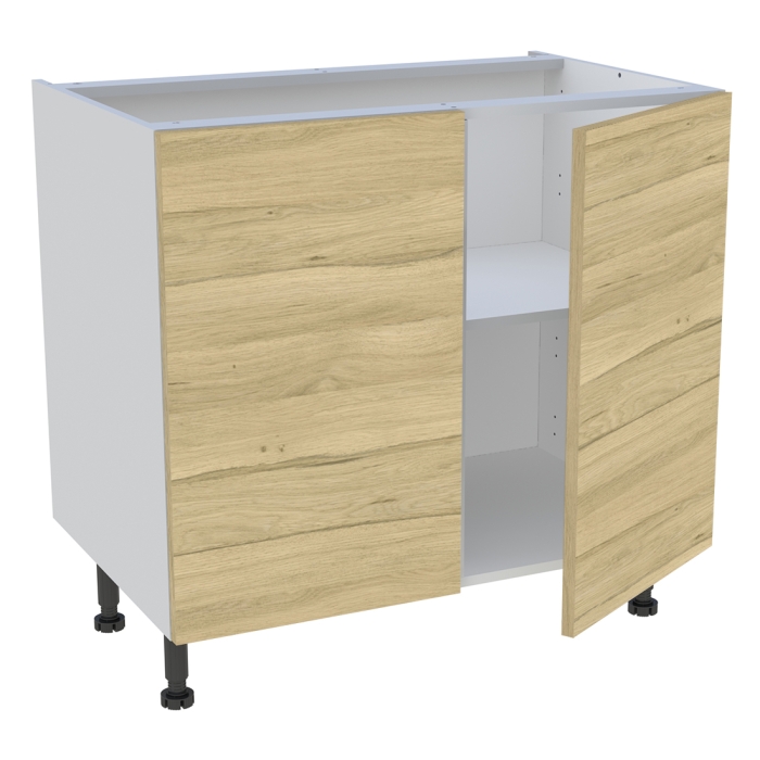 Meuble bas cuisine 2 portes H. 87 cm x L. 90 cm - Chêne clair