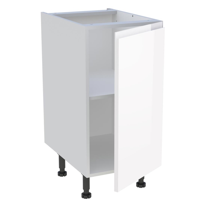 Meuble bas cuisine 1 porte H. 87 cm x L. 40 cm - Blanc brillant sans poignée