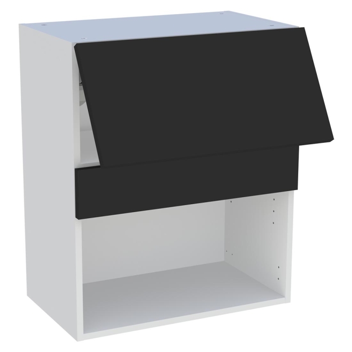Meuble haut cuisine 1 porte relevante H. 72 cm x L. 60 cm - Noir mat