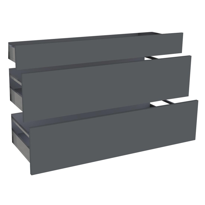 Kit façade meuble cuisine Gris Ardoise Mat 1 tiroir, 2 casseroliers H. 71,7 cm L. 119,7 cm