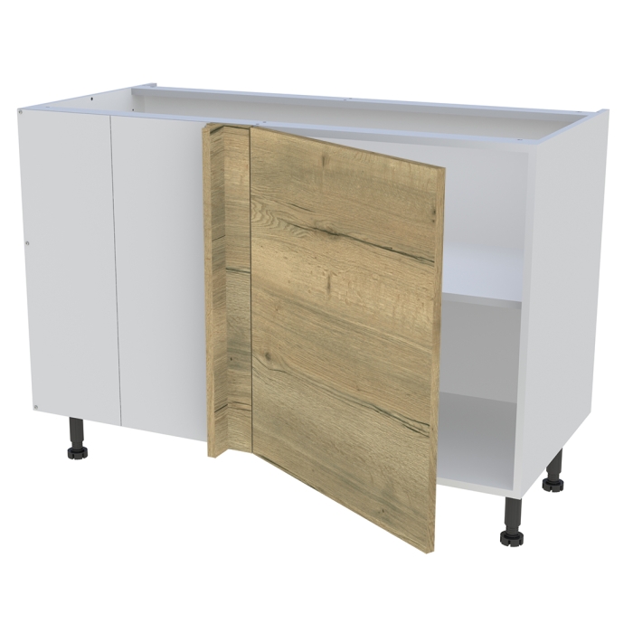 Meuble bas d'angle cuisine 1 porte H. 87 cm x L. 120 cm - Chêne structuré