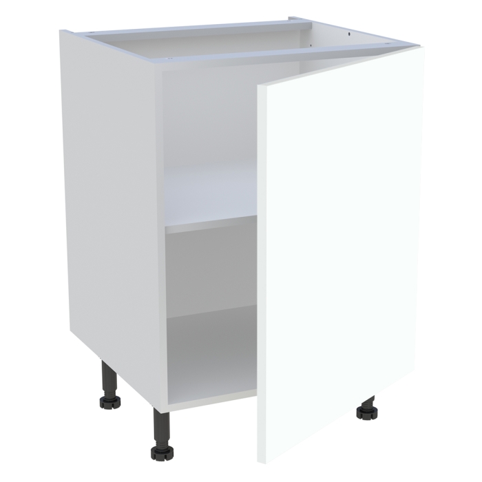 Meuble bas cuisine 1 porte H. 87 cm x L. 60 cm - Blanc chaud mat