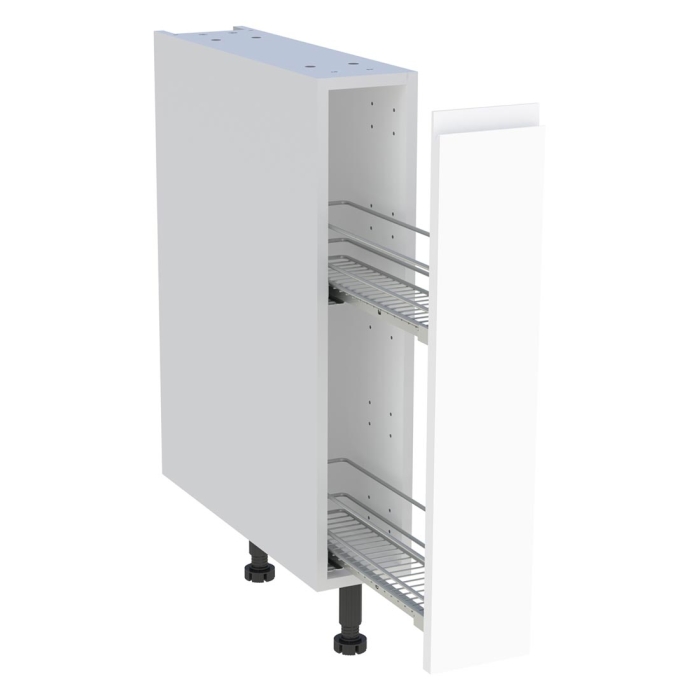 Meuble bas cuisine 1 coffre H. 87 cm x L. 15 cm - Blanc mat sans poignée