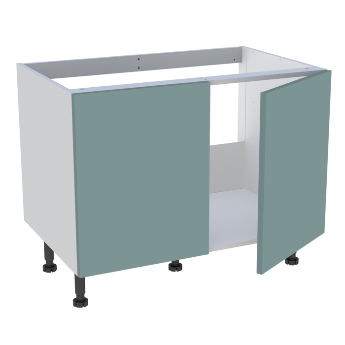 Meuble bas cuisine 2 portes pour évier timbre H. 72,6 cm x L. 90 cm  - Vert opale mat