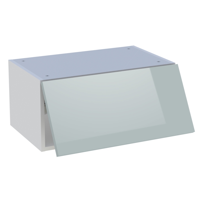 Meuble haut cuisine 1 porte relevante H. 28,8 cm x L. 60 cm - Gris cendre brillant