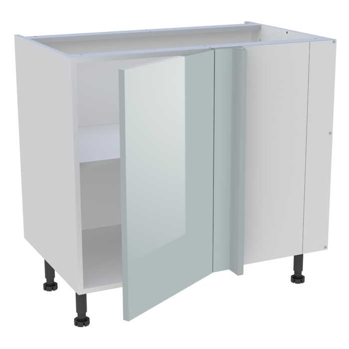 Meuble bas d'angle cuisine 1 porte H. 87 cm x L. 90 cm - Gris cendre brillant