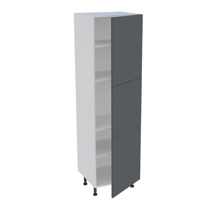 Colonne cuisine 3 portes H. 216,6 cm x L. 60 cm - Gris ardoise mat