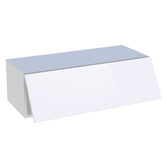 Meuble haut cuisine 1 porte relevante H. 28,8 cm x L. 90 cm - Blanc brillant