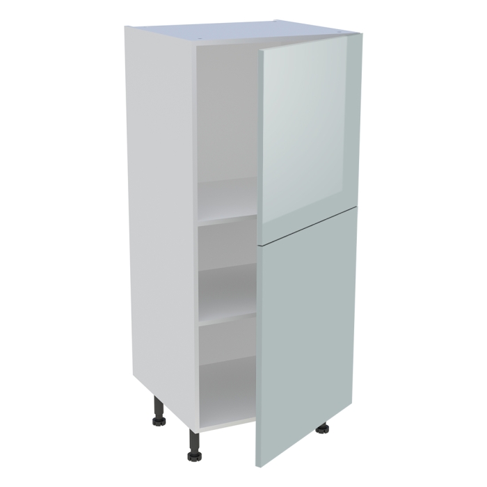 Demi colonne cuisine 2 portes H. 129,6 cm x L. 60 cm - Gris cendre brillant