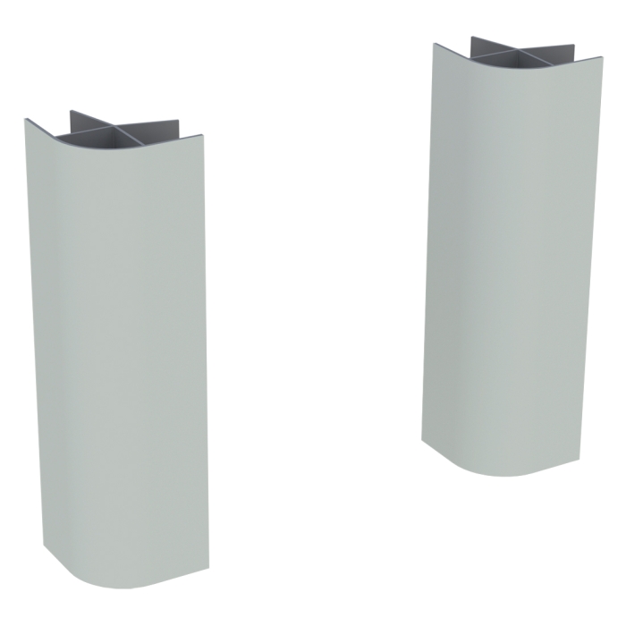 Lot de 2 jonctions d'angle droit pour plinthe H. 15 cm - Gris clair