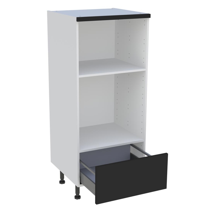 Demi colonne cuisine 1 casserolier H. 129,6 cm x L. 60 cm - Noir mat