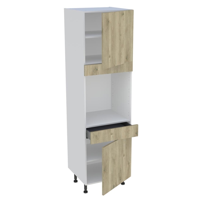Colonne cuisine 2 portes, 1 tiroir H. 216,6 cm x L. 60 cm - Chêne doré
