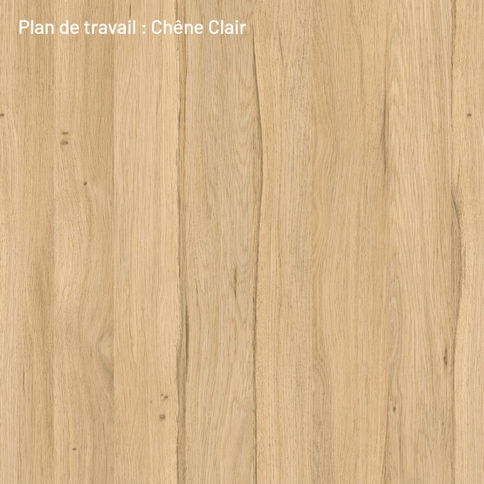 Cuisine complète Bois et Vert mat 180 cm avec meuble micro-ondes - Avec Plan de travail