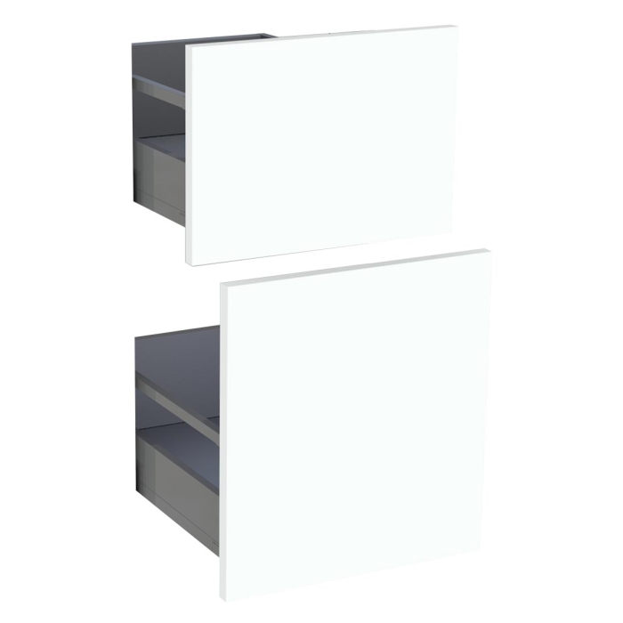 Kit façade meuble cuisine Blanc Chaud Mat 2 casseroliers H. 71,7 cm L. 39,7 cm