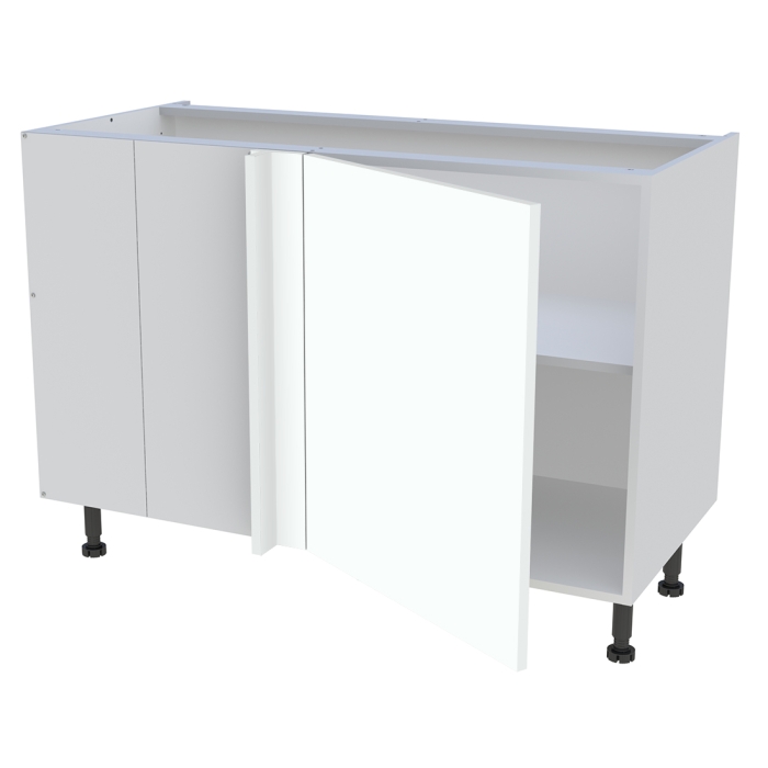 Meuble bas d'angle cuisine 1 porte H. 87 cm x L. 120 cm - Blanc chaud mat