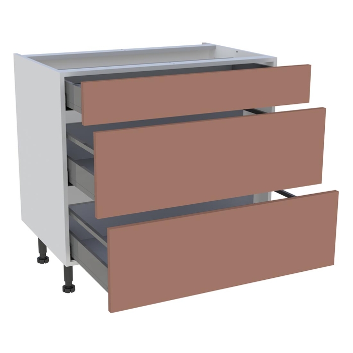 Meuble bas cuisine 1 tiroir, 2 casseroliers H. 87 cm x L. 90 cm - Terracotta mat