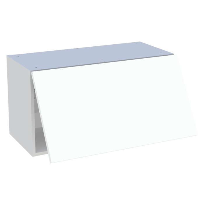 Meuble haut cuisine 1 porte relevante H. 43,2 cm x L. 80 cm - Blanc chaud mat
