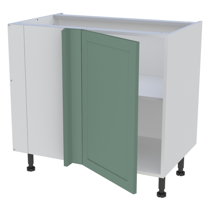 Meuble bas d'angle cuisine 1 porte H. 87 cm x L. 90 cm - Vert sauge cadre