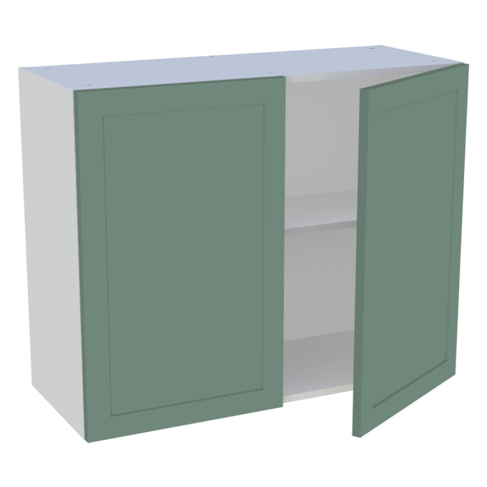Meuble haut cuisine 2 portes H. 72 cm x L. 90 cm - Vert sauge cadre
