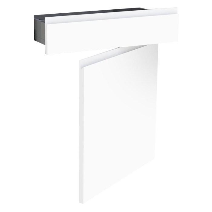Kit façade meuble cuisine Blanc Mat Sans Poignée 1 porte, 1 tiroir H. 71,7 cm L. 59,7 cm