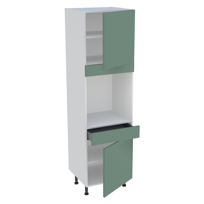 Colonne cuisine 2 portes, 1 tiroir H. 216,6 cm x L. 60 cm - Vert sauge mat