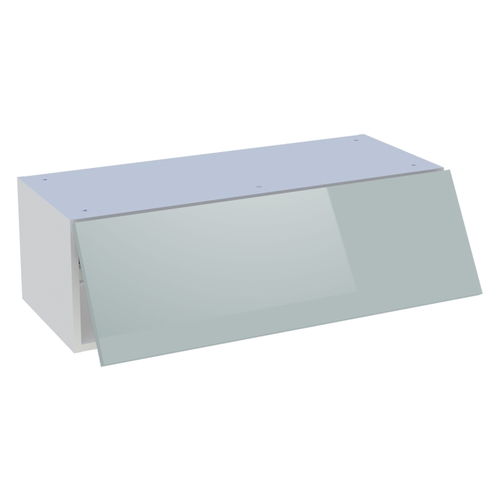 Meuble haut cuisine 1 porte relevante H. 28,8 cm x L. 90 cm - Gris cendre brillant