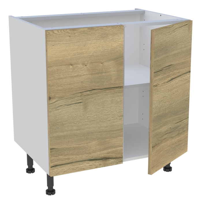 Meuble bas cuisine 2 portes H. 87 cm x L. 80 cm - Chêne structuré