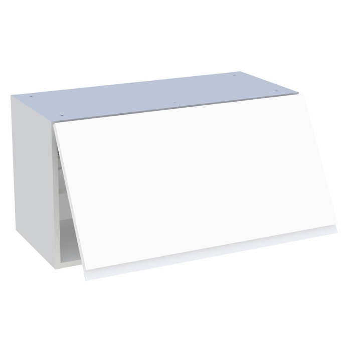 Meuble haut cuisine 1 porte relevante H. 43,2 cm x L. 80 cm - Blanc mat sans poignée