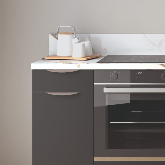 Cuisine complète Noir mat 220cm - Avec Plan de travail