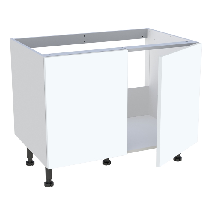 Meuble bas cuisine 2 portes pour évier timbre H. 72,6 cm x L. 90 cm  - Blanc mat