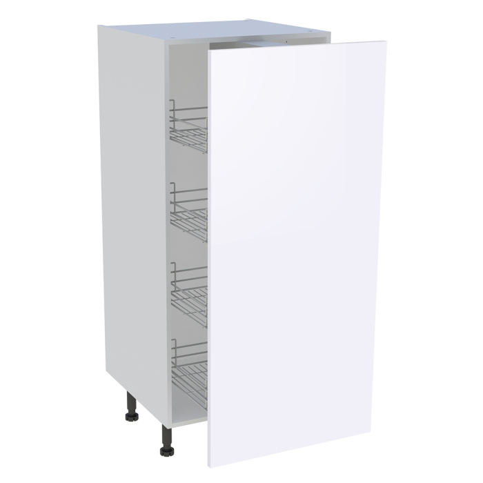 Demi colonne cuisine 1 porte H. 129,6 cm x L. 60 cm - Blanc brillant